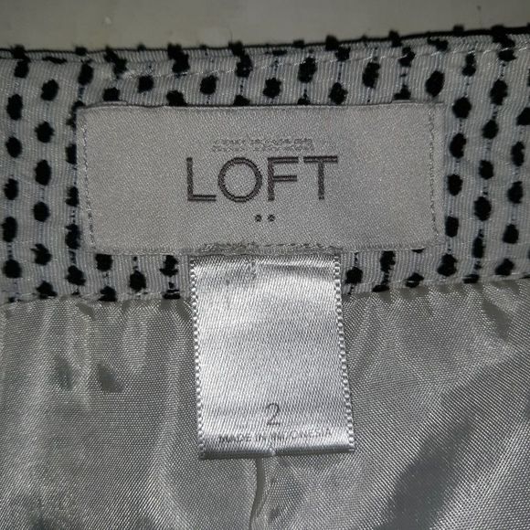 LOFT Skirt Mini Cream brown polka-dot Size 2 - Picture 4 of 5